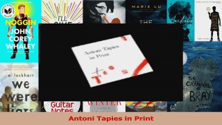 PDF Download  Antoni Tapies in Print Download Online