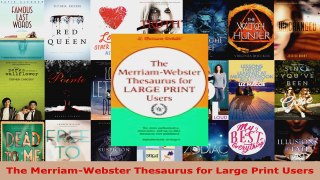 Read  The MerriamWebster Thesaurus for Large Print Users Ebook Free