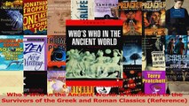 Download  Whos Who in the Ancient World A Handbook to the Survivors of the Greek and Roman PDF Online