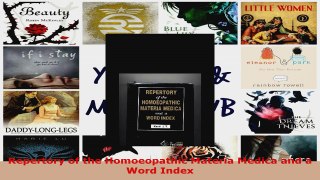Read  Repertory of the Homoeopathic Materia Medica and a Word Index EBooks Online