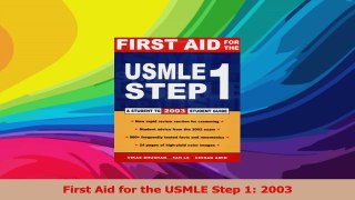 First Aid for the USMLE Step 1 2003 PDF