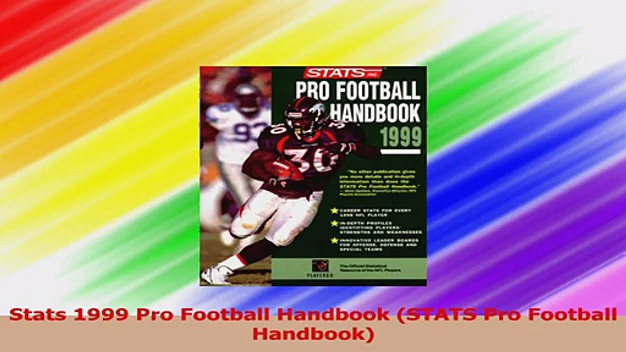 Stats 1999 Pro Football Handbook STATS Pro Football Handbook Read Online