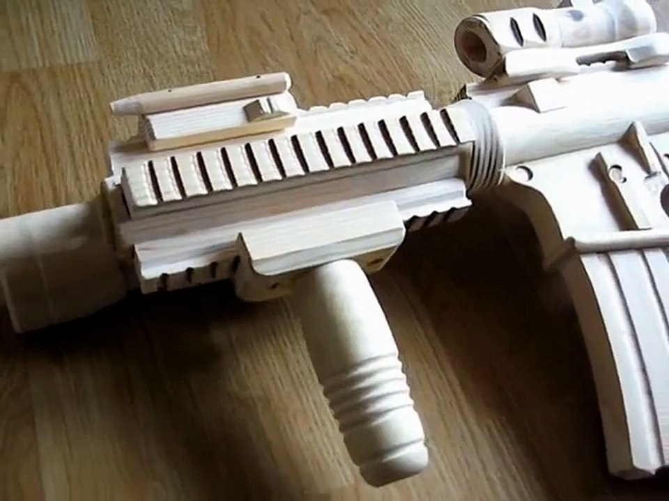 Homemade M4A1 SOPMOD Carbine Wooden Gun Assault Rifle