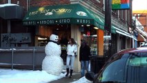 Funny Scaring Girls on Valentines Day Snowman Prank