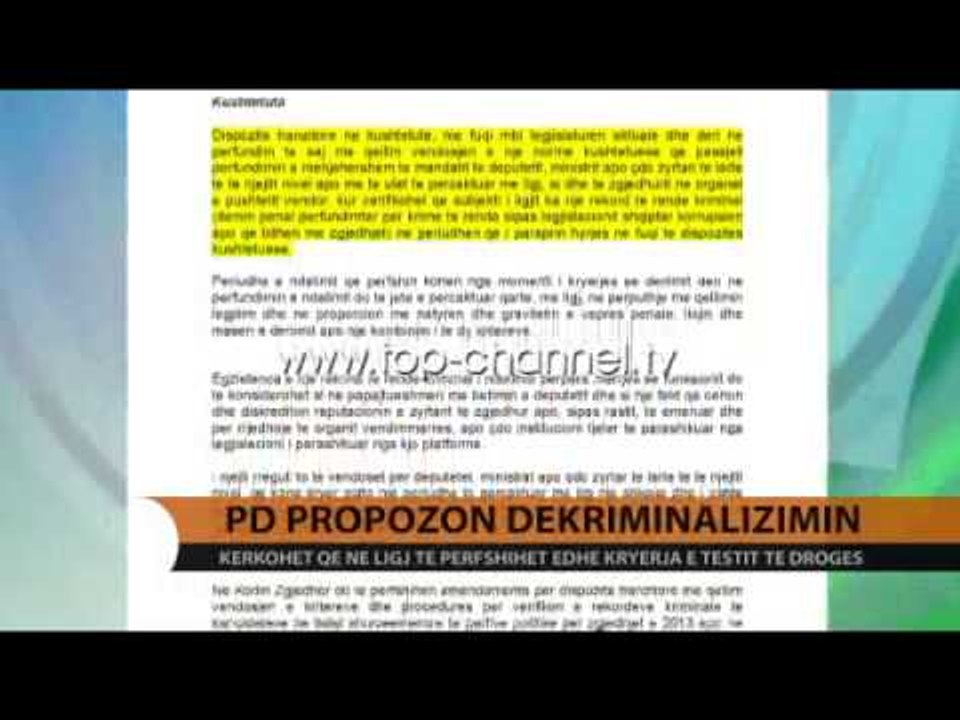 PD prezanton “dekriminalizimin” - Top Channel Albania - News - Lajme