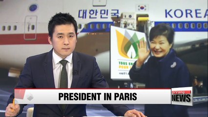 President Park arrives in Paris for global climate talks