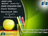 Allahabad High Court Group D Admit Card 2015 Hall Ticket