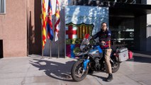 Motorcycle trip all the way from China, guided by the FC Barcelona colors