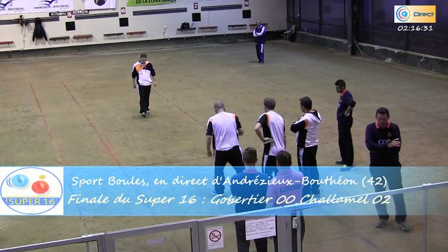 Mène 2, finale du Super 16 Masculin, Challamel contre Gobertier, Sport Boules, Andrézieux-Bouthéon 2015