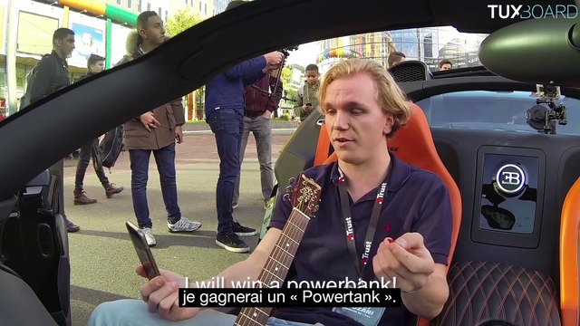 Challenge : jouer de la Guitare dans une Bugatti Veyron