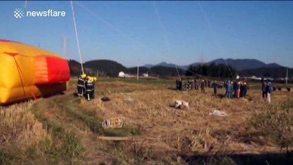 Paraglider hits electricity wires