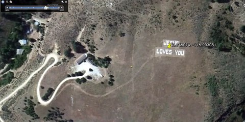 Jesus Loves You on a mountain in Boise National Forest, Boise, Idaho, USA