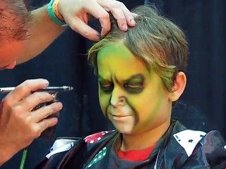 Funny Boy Snake Face Art Painting.