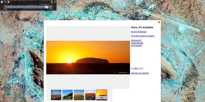 Uluru Ayers Rock in Northern Territory, Austrlia (Google Earth)