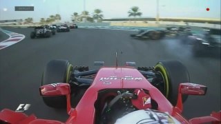 Formula 1 Start Crash in Abu Dhabi 2015