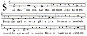 Sanctus gregorian missa X, In Festis B.M.V. 2 (Alme Pater)