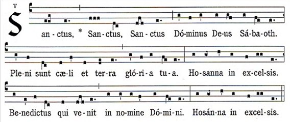 Sanctus gregorian missa X, In Festis B.M.V. 2 (Alme Pater)