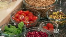 Farro Salad with Tomatoes, Pistachios, and Pomegranate Seeds