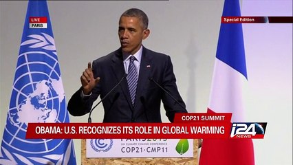 B. Obama : "U.S. recognizes its role in Global Warming"