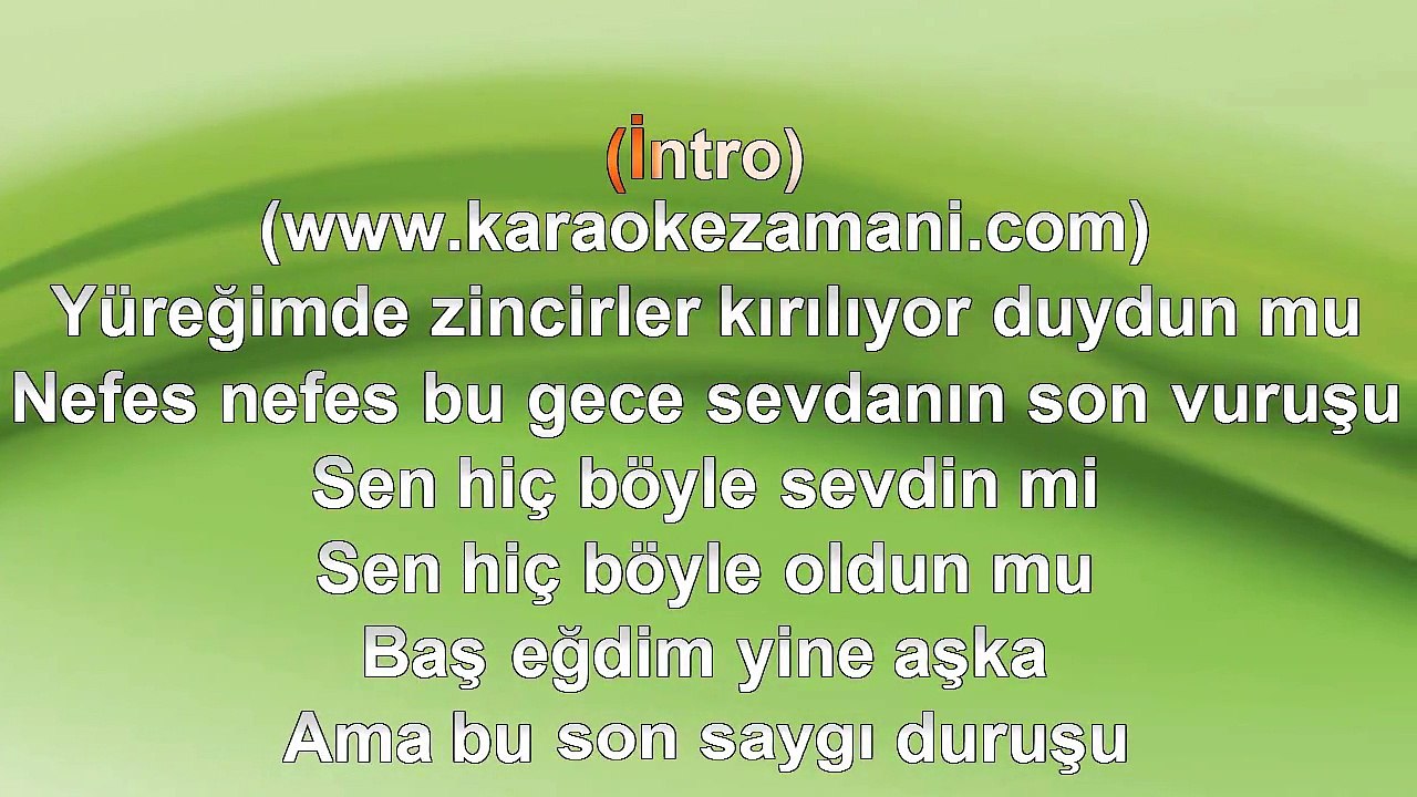 Tarkan - Sevdanın Son Vuruşu - 2010 TÜRKÇE KARAOKE