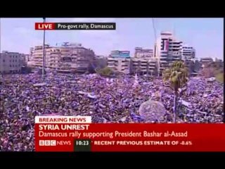 GJENDJE E NDERE NE SIRI QINDRA MIJERA MBESHTETES TE PRESIDENTIT ASAD NE RRUGE LAJM