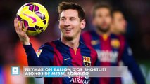 Neymar on Ballon D'Or shortlist alongside Messi, Ronaldo