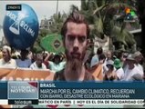 Brasileños marchan contra el cambio clilmático