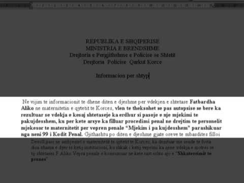 VDEKJA E 49 VJECARES POLICIA,SHKAKU PAKUJDESIA E MJEKEVE LAJM