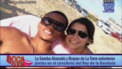 La Samba Alvarado y Brayan de la Torres estuvieron juntos en el concierto del Rey de la Bachata
