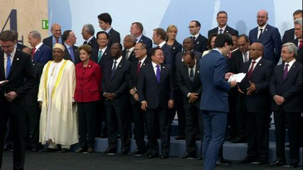 Sommet sur le climat: images de la photo de famille