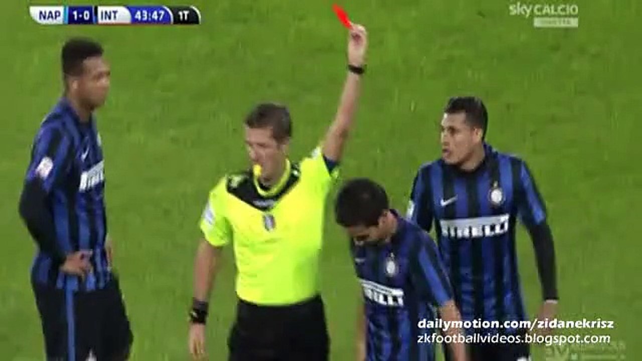 Yuto Nagatomo Brutal Faul and Red Card - Napoli v. Inter 30.11.2015 HD