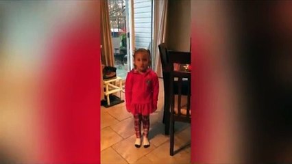 Four year old reacts to getting stock for her birthday