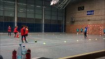 exercice pro futsal avec les filles de ROUBAIX FEMININ