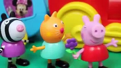 Peppa Pig and Mickey Mouse ToysReviewToys on Wobble Bobble Choo Choo Train with Minnie Mou