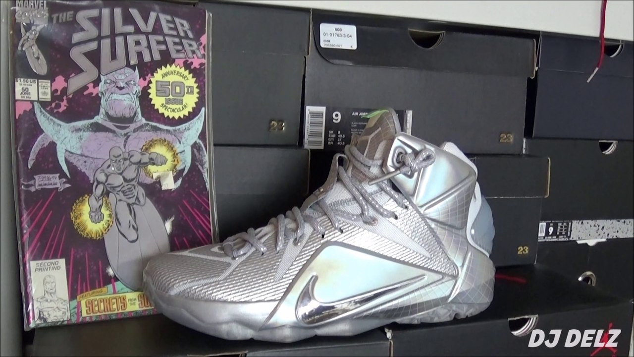NIKEiD Lebron 12 Silver Surfer Sneaker By Dj Delz