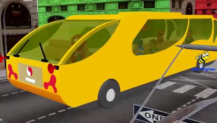 Wheels On The Bus Go Round And Round - 3D Animation Kids Songs | Nursery Rhymes for Child