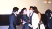 Varun Dhawan saves falling Down Kajol at Bollywood Movie Dilwale Trailer Launch 2015 Shahrukh Khan Rohit Shetty Kriti Sanon