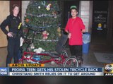 Peoria teen gets his stolen tricycle back