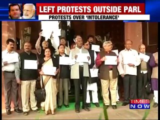 Intolerance debate: Left protests outside Parliament