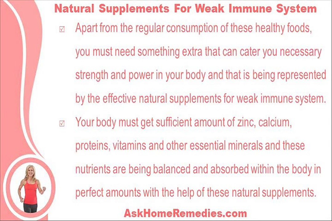 Healthy Diet And Natural Supplements For Weak Immune System