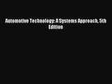 [PDF Download] Automotive Technology: A Systems Approach 5th Edition [PDF] Full Ebook