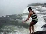 Brave Girl at Devil’s Pool Victoria, Canada Falls – Amazing & Dangerous