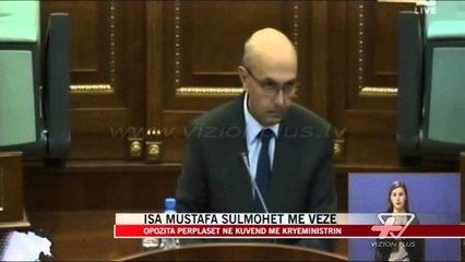 Mustafa sulmohet me vezë në Kuvend - News, Lajme - Vizion Plus