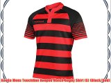 KooGa Mens Touchline Hooped Match Rugby Shirt (S) (Black/Red)