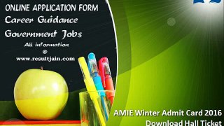 AMIE Winter Admit Card 2016