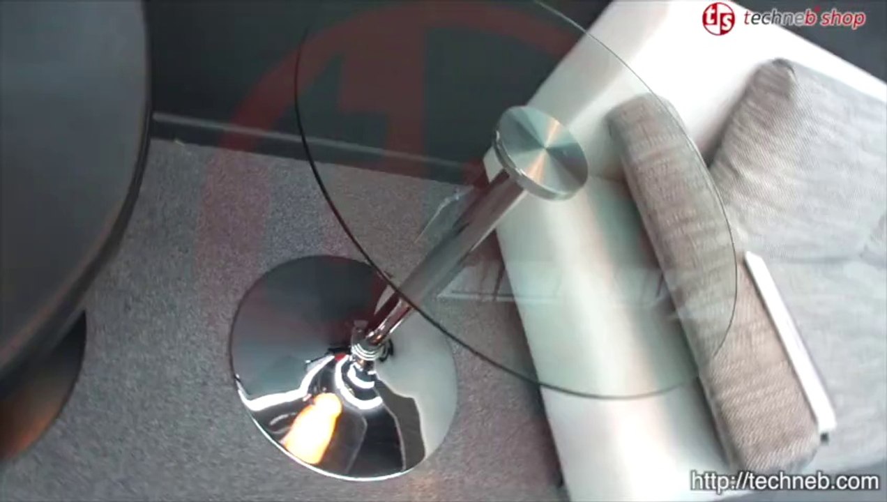 Table ronde VINYL en métal et verre trempé (transparent chromé)