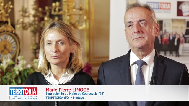 TERRITORIA 2015 : Jacques KOSSOWSKI, Maire et Marie-Pierre LIMOGE, 1ère adjointe au maire de Courbevoie (92)