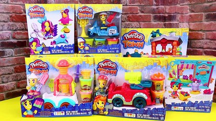 NEW PLAY DOH TOWN Brand New City Pet Shop, Fire House, Police & Hair Salon Toy Review Disn