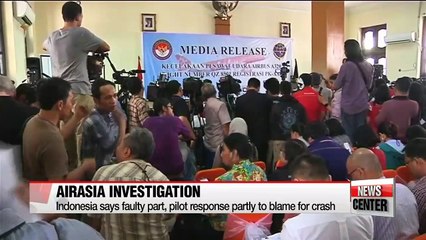 Indonesia points to faulty part, crew response in AirAsia crash
