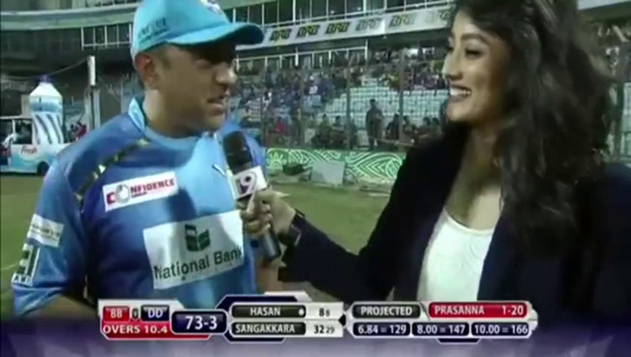 Pamela Bhutoria Hot BPL T20 Anchor interviews Khaled Mahmud | Dhaka Dynamites vs Barisal Bulls 1 Dec